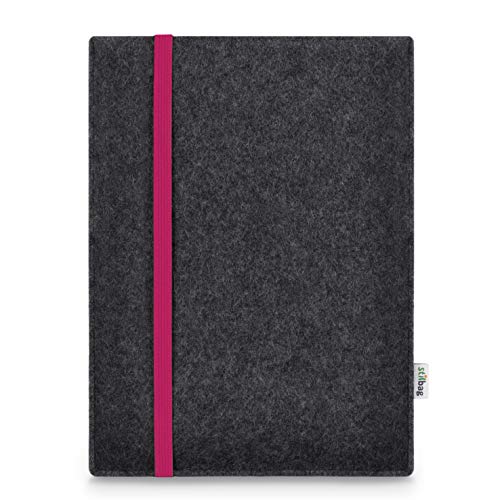 Stilbag Hülle für Huawei MediaPad M5 8 | Etui Case aus Merino Wollfilz | Modell Leon in anthrazit/pink | Tablet Schutz-Hülle Made in Germany von stilbag
