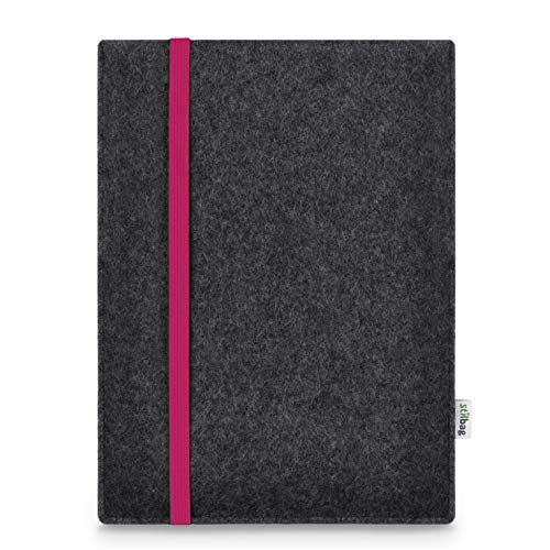 Stilbag Hülle für Huawei MediaPad T5 10 | Etui Case aus Merino Wollfilz | Modell Leon in anthrazit/pink | Tablet Schutz-Hülle Made in Germany von stilbag