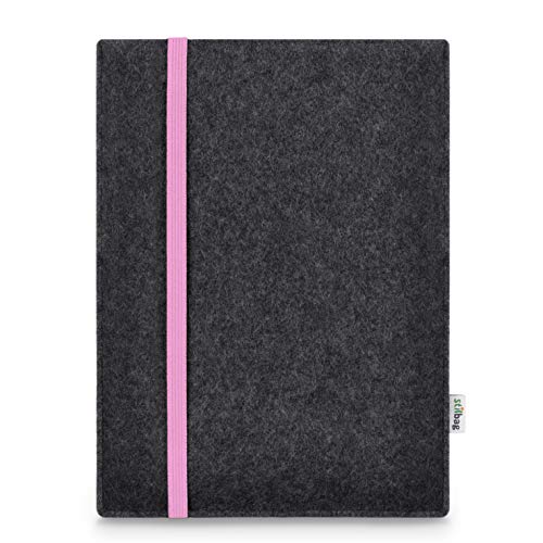 Stilbag Hülle für Samsung Galaxy Tab A 8.0 (2019) | Etui Case aus Merino Wollfilz | Modell Leon in anthrazit/rosa | Tablet Schutz-Hülle Made in Germany von stilbag