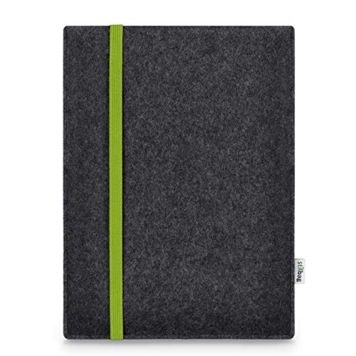 Stilbag Hülle für Samsung Galaxy Tab S6 | Etui Case aus Merino Wollfilz | Modell Leon in anthrazit/grün | Tablet Schutz-Hülle Made in Germany von stilbag