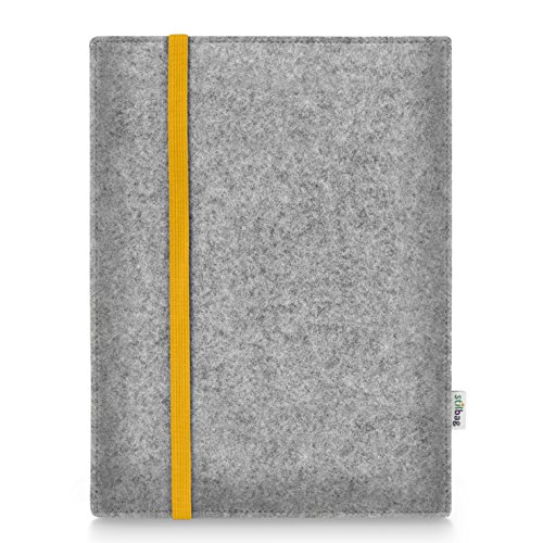 Stilbag Tablet Filz-Tasche Leon für Amazon Fire 7 | Etui Case aus Merino Wollfilz | Farbe: gelb-hellgrau | Schutz-Hülle Made in Germany von stilbag