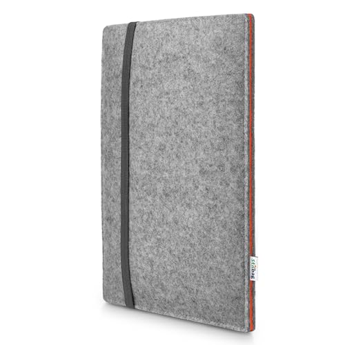 Stilbag Tablethülle Finn für Apple iPad Pro 13-inch (M4) | Farbe: hellgrau/orange | Tablet-Tasche aus Filz | Tablet Schutzhülle | Tablet Made in Germany von stilbag