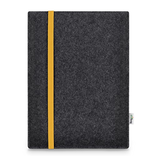 Stilbag Tablethülle Leon für Apple iPad mini (2024) | Farbe: anthrazit/gelb | Tablet-Tasche aus Filz | Tablet Schutzhülle | Tablet Made in Germany von stilbag