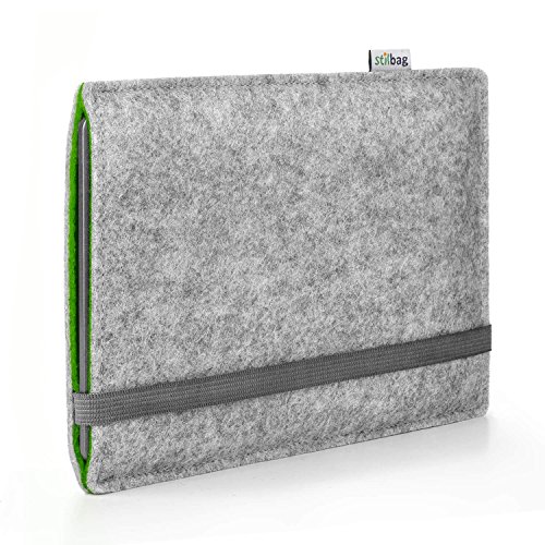 Stilbag e-Reader Hülle Finn für Kobo Clara HD | Wollfilz hellgrau/grün | Schutzhülle Made in Germany von stilbag