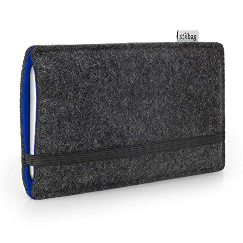 stilbag Handyhülle Finn für Samsung Galaxy A10 | Farbe: anthrazit/blau | Smartphone-Tasche aus Filz | Handy Schutzhülle | Handytasche Made in Germany von stilbag