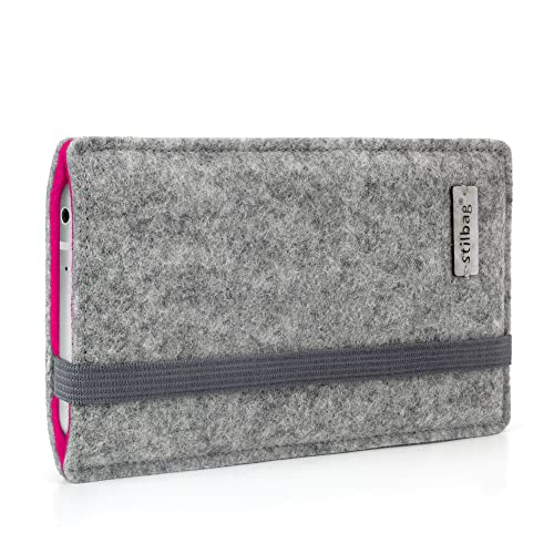 stilbag Samsung Galaxy S23 Schutztasche Handyhülle Finn |Smartphone-Tasche aus Filz | Handytasche Made in Germany (Hellgrau - pink) von stilbag