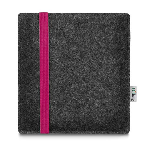 stilbag e-Reader Tasche Leon für Tolino Vision 6 | Wollfilz Schutzhülle Made in Germany (Anthrazit - Pink) von stilbag