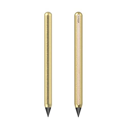 stilform 200007 AEON-Stift – Langlebiger Bleistift mit magnetischer Graphit-Spitze zum Wechseln – Messing, gebürstet von stilform