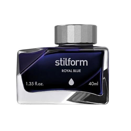 stilform 200514 TILT Tintenfass für Füllfederhalter - ikonisches Design, einfache Nachfüllung - 40 ml Füller-Tinte - Blau von stilform
