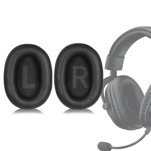 1 Paar Ersatz-Ohrpolster für Logitech G Pro/G Pro X Gaming-Kopfhörer，Ohrpolster Ersatzpolster，mit Premium Memory-Schaum und Proteinleder (Schwarz) von streeHerjjkeA1