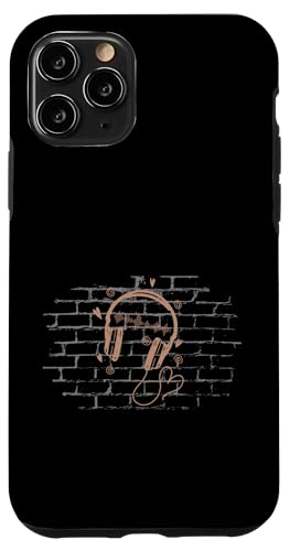 Kopfhörer an einer Wand Hülle für iPhone 11 Pro von streetart art graffiti design spray art art style