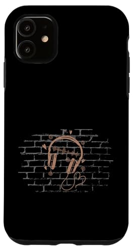 Kopfhörer an einer Wand Hülle für iPhone 11 von streetart art graffiti design spray art art style