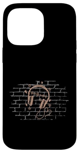 Kopfhörer an einer Wand Hülle für iPhone 14 Pro Max von streetart art graffiti design spray art art style
