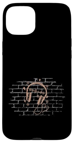 Kopfhörer an einer Wand Hülle für iPhone 15 Plus von streetart art graffiti design spray art art style