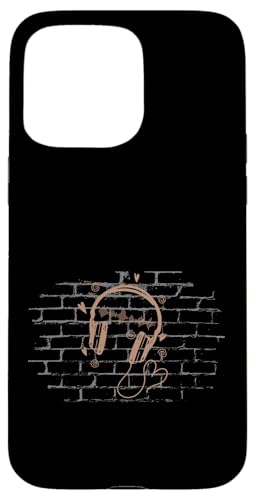 Kopfhörer an einer Wand Hülle für iPhone 15 Pro Max von streetart art graffiti design spray art art style
