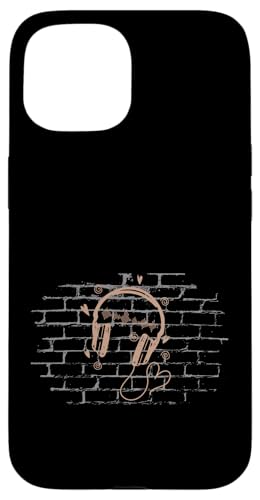 Kopfhörer an einer Wand Hülle für iPhone 15 von streetart art graffiti design spray art art style