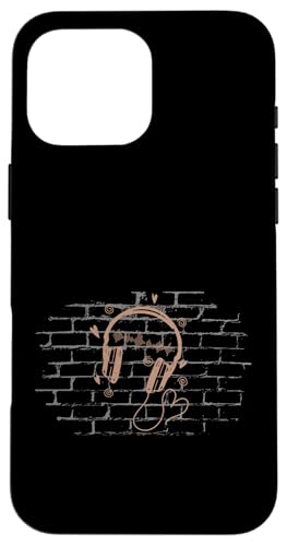 Kopfhörer an einer Wand Hülle für iPhone 16 Pro Max von streetart art graffiti design spray art art style
