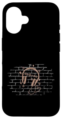 Kopfhörer an einer Wand Hülle für iPhone 16 von streetart art graffiti design spray art art style