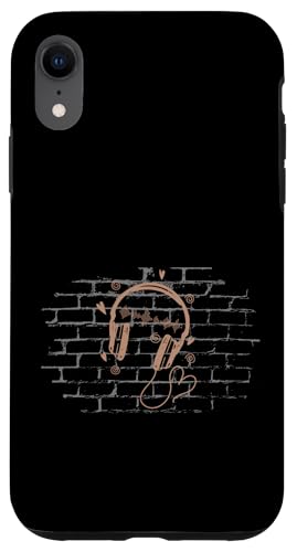 Kopfhörer an einer Wand Hülle für iPhone XR von streetart art graffiti design spray art art style
