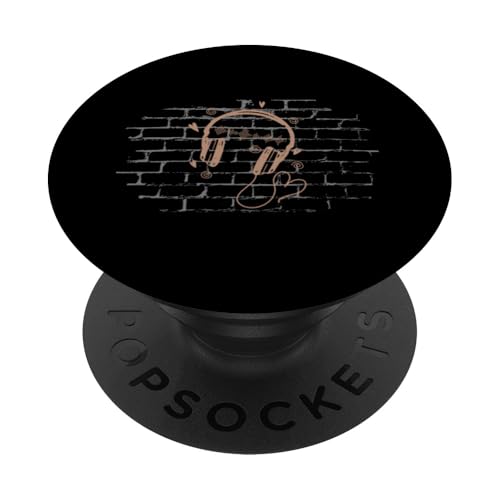 Kopfhörer an einer Wand PopSockets Klebender PopGrip von streetart art graffiti design spray art art style