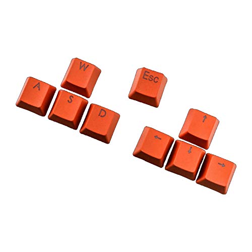 strimusimak Keycaps Ersatz-Tastenkappen, Hintergrundbeleuchtung, einfarbig, PBT-Tastatur, Zubehör für Computer, Gaming-Zubehör, 9 Stück, Orange von strimusimak