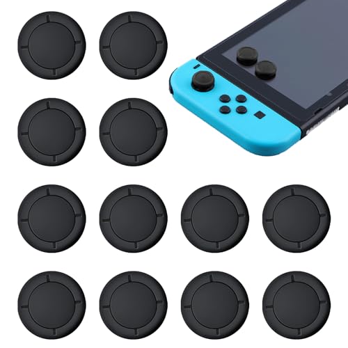 12 Silikon-Joystick,Controller Schwarze Griffabdeckungen,Geeignet für Switch Joystick Kappen, Spielerlebnis Verbessern,Joystick Schützen,Lebensdauer Verlängern(Schwarz) von stroyayo
