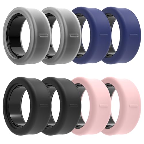 8 Stück Smart Ring Protector Kompatibel mit Sumsang Galaxy Ring, Silikon Ring Hülle Rund Ring Schutz Anti-Sturz Silikon Ringschutz Hülle, Anti-Kratz Elastisch Ringschutz Zubehör (M für 10-13) von stroyayo