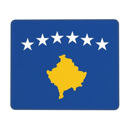 sttung Rechteckiges Mauspad, Motiv: Flagge des Kosovo, für Gaming, Arbeit, Büro, Computer, Schreibtischunterlage von sttung