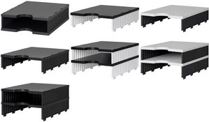 styro Aufbaueinheit styrodoc uno, 2 Fächer, weiß/schwarz Sortierstation 1-breit / 2-hoch, Boden/Deckel: schwarz, - 1 Stück (268-1102.09) von styro