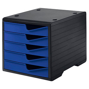 styro Schubladenbox styroswingbox  blau 275-8430.3591, DIN C4 mit 5 Schubladen von styro