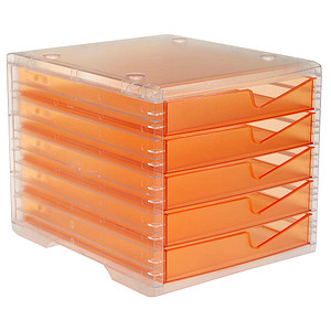 styro Schubladenbox styroswingbox light  apricot 275-8430.24124, DIN C4 mit 5 Schubladen von styro