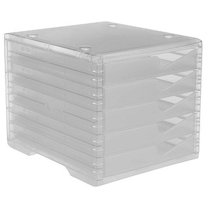 styro Schubladenbox styroswingbox light  transparent 275-8430.224, DIN C4 mit 5 Schubladen von styro