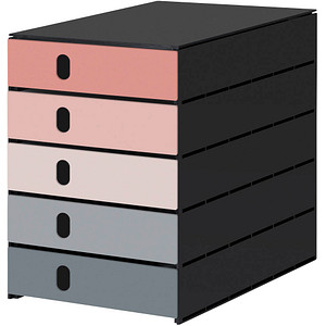 styro Schubladenbox styroval pro Emotions Advent  rosa, grau 14-8000.AD, DIN C4 mit 5 Schubladen von styro