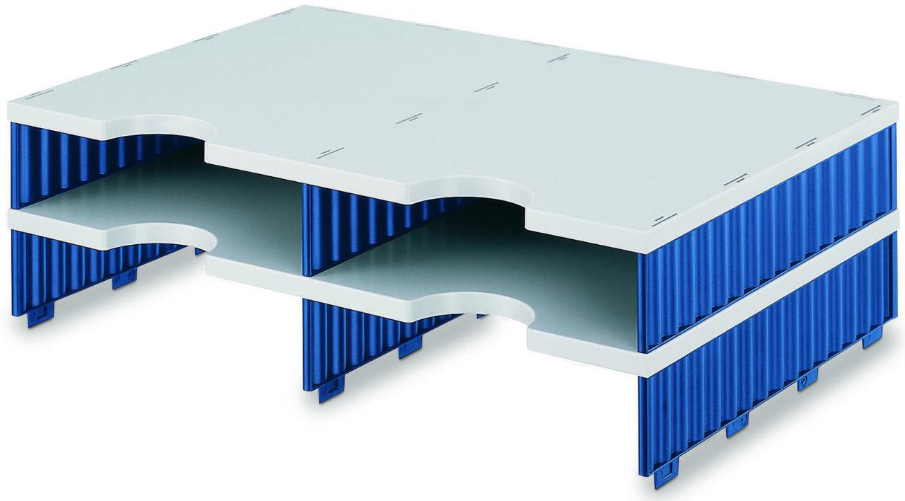 styro Sortierstation Aufbaueinheit grau/blau DIN C4 4-Fach Grau von styro