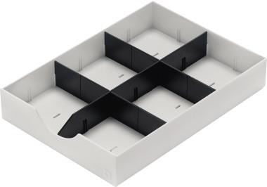 styro System-Schublade für Sortierstation styrodoc, weiß mit 1 Längs- und 2 Querstegen in schwarz, Material: - 1 Stück (268-405.05) von styro