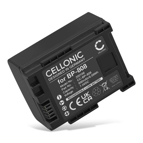 CELLONIC Kamera Ersatzakku BP-807 BP-808 BP-809 BP-819 BP-827 für Canon FS100 FS200 Legria FS406 FS306 FS200 FS20 FS21 FS46 FS10 FS11 Vixia XA10, Ersatz Akku 890mAh Kameraakku Zusatzakku Battery von subtel