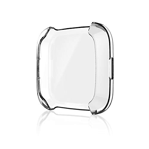 subtel® 2in1 Schutzhülle + Displayschutz für Fitbit Versa Hardcase + Display Schutzglas - Gehäuse, Rahmen, Touch Bildschirm Schutz Hülle + Displayglas Protector Transparent von subtel