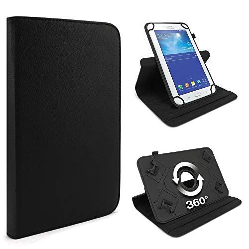 subtel® 360° Smart Case für 10" Tablets / 10,1" Tablets Kunstleder Schutzhülle Tasche Flip Cover Case Etui schwarz von subtel