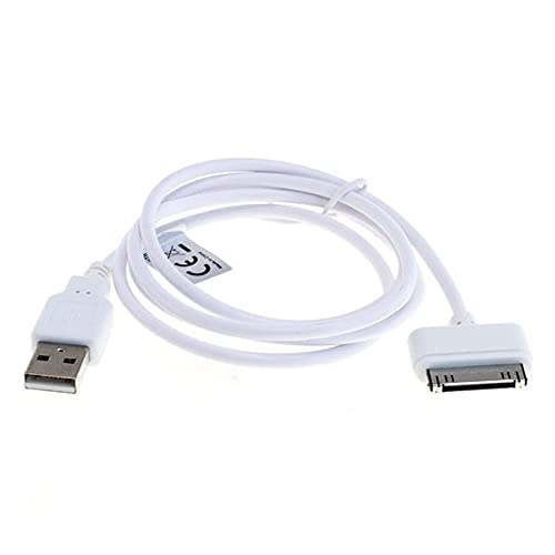 subtel® Datenkabel USB (1m) kompatibel mit iPad 1 Gen. - A1219 / A1337 / iPad 2 Gen. - A1395 / A1396 / A1397 / iPad 3 Gen. (30 Pin (Dock Connector) auf USB A (Standard USB)) USB Kabel Ladekabel weiß von subtel