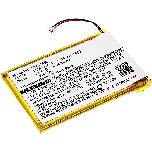 subtel, Akku für mp3 Player kompatibel mit Sony LIS1374HNPA, 8917A44167, 8315A32402 (3.7V, 650mAh) von subtel