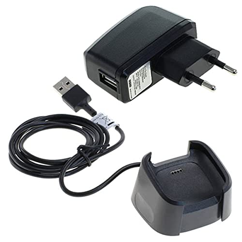 subtel Ladegerät + USB Kabel kompatibel mit Fitbit Versa 2 / Versa 2 SE Smartwatch Fitness Tracker Armband Ersatz Ladekabel Auflader 1A Anschluss Stecker von subtel