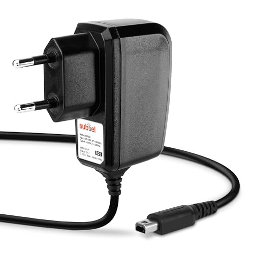 subtel® Ladegerät 1,1m kompatibel mit Nintendo DSi/DSi XL / 2DS / 2DS XL / 3DS / 3DS XL, Ladekabel System Connector Netzteil - Auflader 5V 1A / 1000mA Anschluss Stecker von subtel