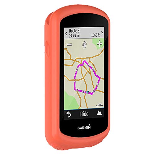 subtel® Schutzhülle kompatibel mit Garmin Edge 1030 / Edge 1030 Plus Silikonhülle - Schutz Tasche Silikon Hülle, Fahrrad Navi Case - GPS Cover Bumper Etui orange von subtel