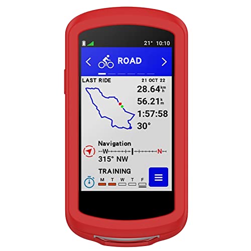 subtel® Schutzhülle kompatibel mit Garmin Edge 1040 / Edge 1040 Solar Silikonhülle - Schutz Tasche Silikon Hülle, Fahrrad Navi Case - GPS Cover Bumper Etui rot von subtel