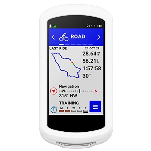 subtel® Schutzhülle kompatibel mit Garmin Edge 1040 / Edge 1040 Solar Silikonhülle - Schutz Tasche Silikon Hülle, Fahrrad Navi Case - GPS Cover Bumper Etui weiß von subtel