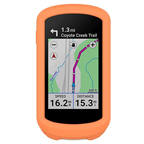 subtel® Schutzhülle kompatibel mit Garmin Edge Explore 2 Silikonhülle - Schutz Tasche Silikon Hülle, Fahrrad Navi Case - GPS Cover Bumper Etui orange von subtel