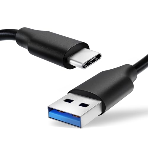 subtel® USB Kabel 1,0m kompatibel mit Headset/Kopfhörer Ladekabel USB C Type C auf USB A 2.0 Datenkabel 3A schwarz PVC von subtel