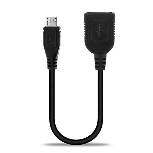 subtel® USB OTG Kabel kompatibel mit DOOGEE BL12000, BL5000 / X30 / X20 / X5 Max, Pro / Y6 / Mix Handy On The Go Adapter Micro USB Stecker auf USB A Buchse, Host Anschluss Adapterkabel PVC schwarz von subtel