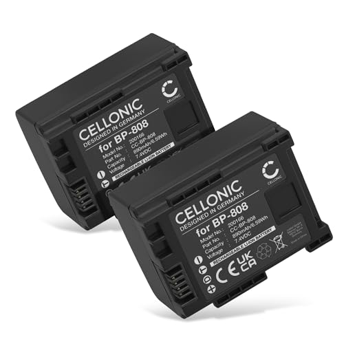 subtel 2X Kamera Ersatzakku BP-808 BP-807 BP-809 BP-819 BP-827 für Canon FS100 FS200 Legria FS406 FS200 FS306 FS20 FS21 FS46 FS10 FS11, Ersatz Akku 890mAh Kameraakku Zusatzakku Battery von subtel