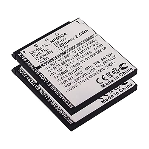subtel, Akku für Kamera, kompatibel mit Casio Exilim EX-Z20, NP-60, EX-Z80, EX-Z90 (3.7V, 720mAh) 2 Stück subtel, Akku für Kamera, kompatibel mit Casio Exilim EX-Z20, NP-60, EX-Z80, EX-Z90 (3.7V, 720mAh) 2 Stück von subtel